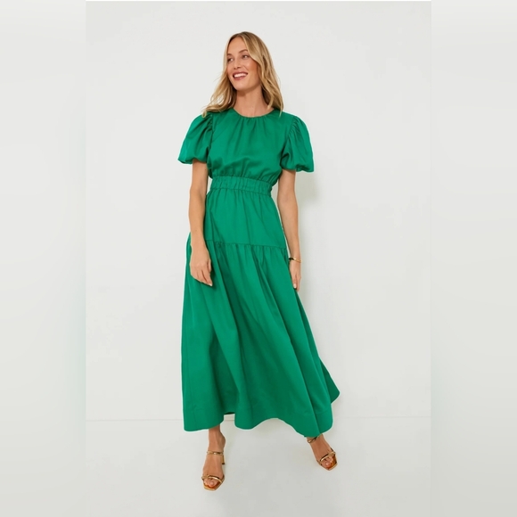 NWT Green Puff Sleeve Ginny Maxi Dress Size Medium in Green by Hyacinth House - Picture 13 of 13
